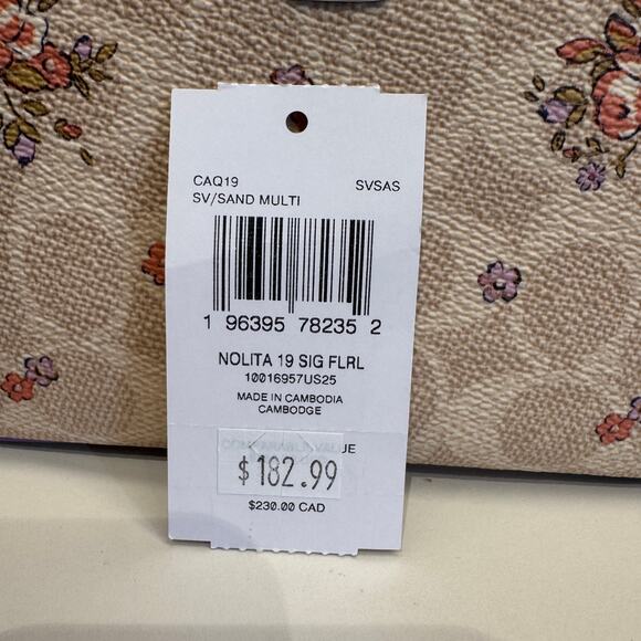 Coach Nolita 19 In Signature Canvas With Floral Print CAQ19 - Picture 8 of 8